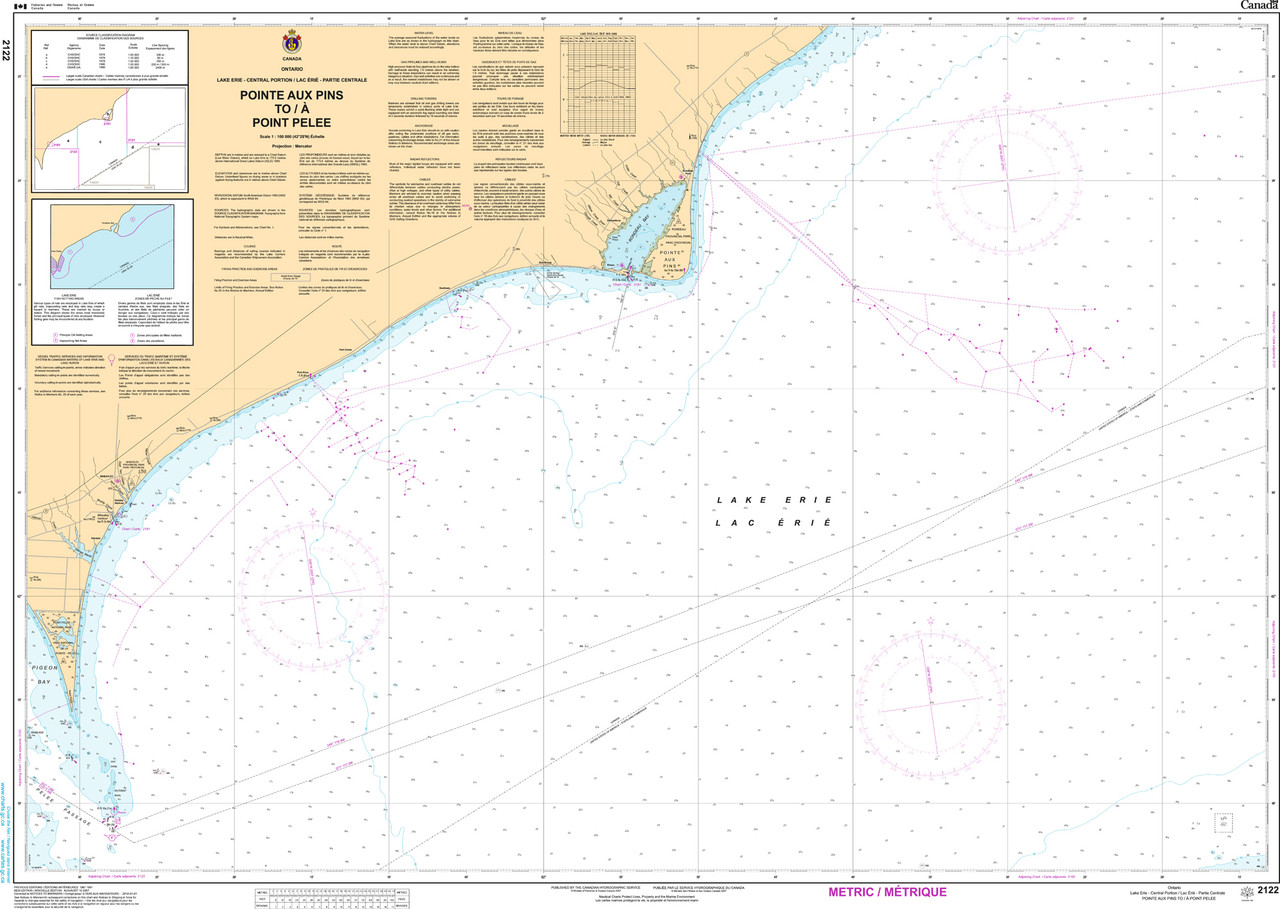 CHS Chart 2122: Pointe aux Pins to/Ã  Point Pelee