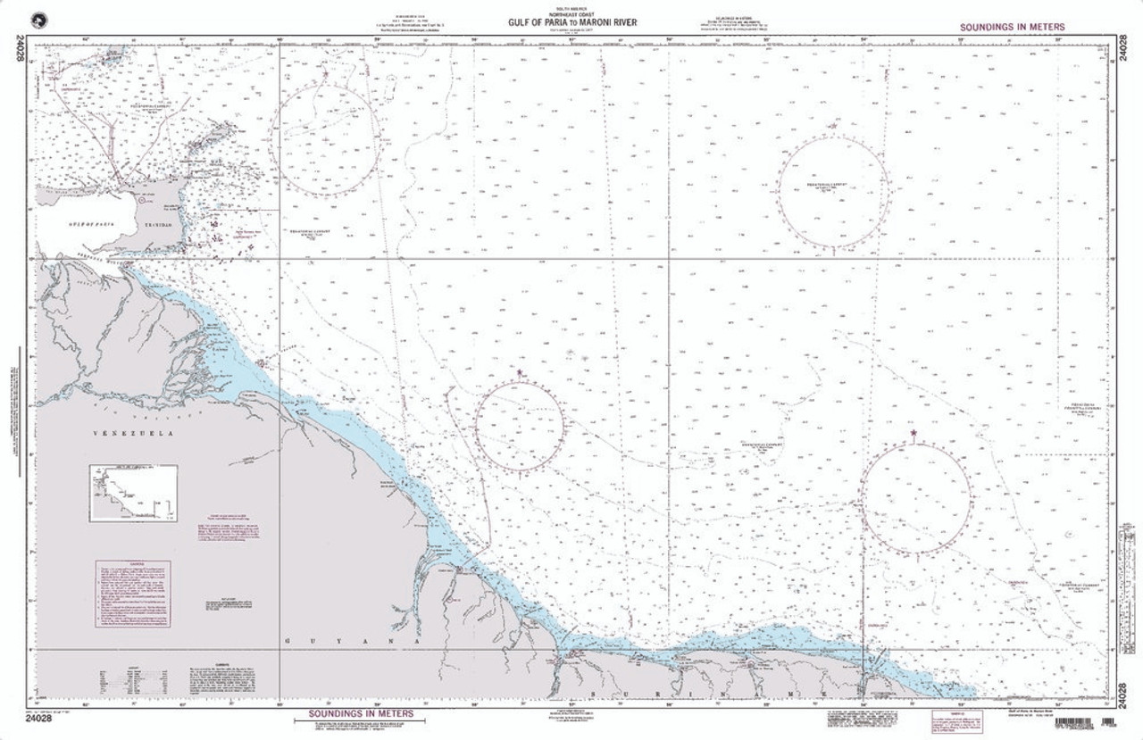 NGA Chart 24028: Gulf Of Paria to Maroni River