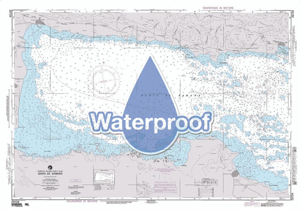 Waterproof NGA Chart 25724: Bahia de Samana