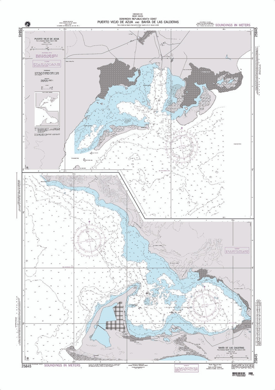 NGA Chart 25845: Puerto Viejo De Azua and Bahia de Las Calderas