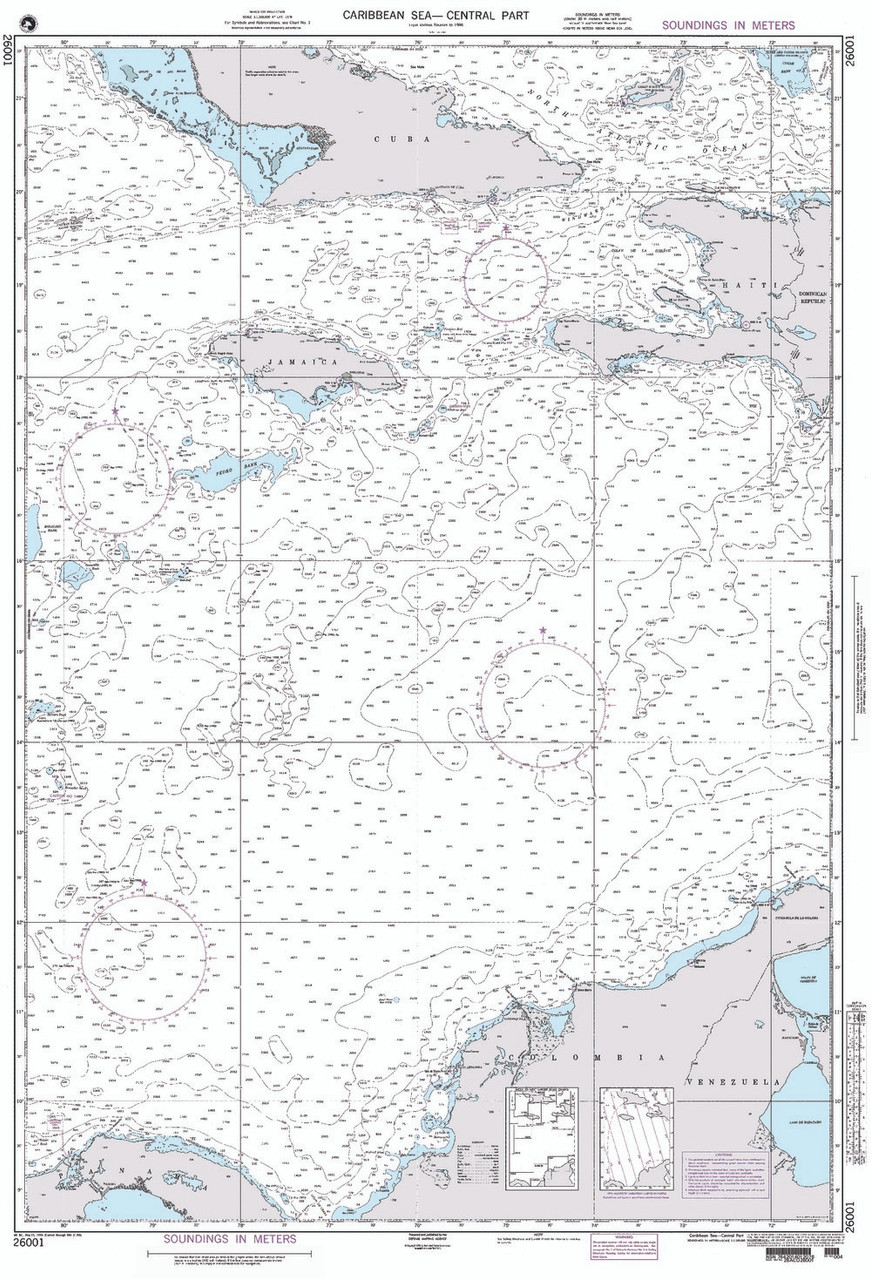 NGA Chart 26001: Carribean Sea - Central Part