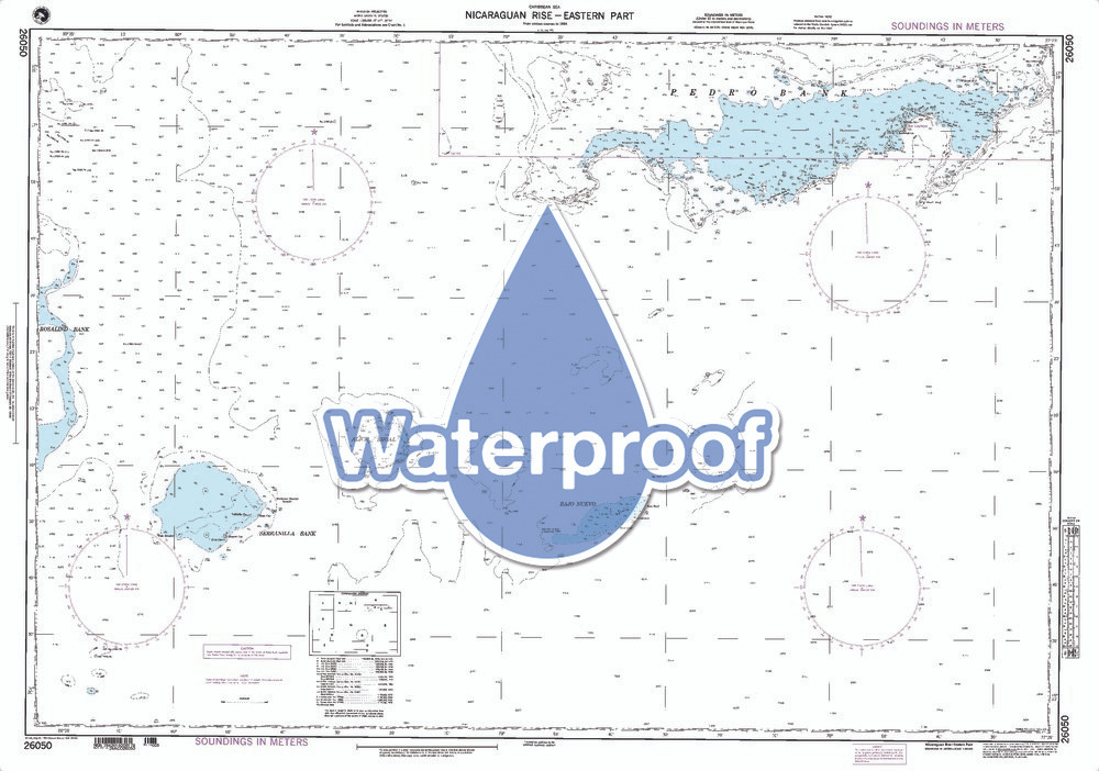 Waterproof NGA Chart 26050: Nicaraguan Rise -  - Eastern Part