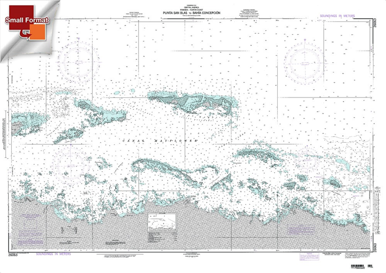 NGA Chart 26063: Punta San Blas To Bahia Concepcion, Approx. Size 21" x 30" (SMALL FORMAT WATERPROOF)