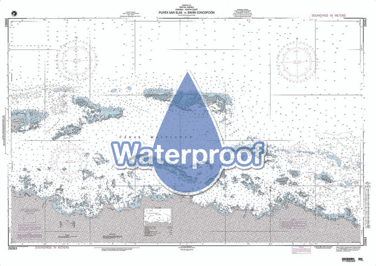 Waterproof NGA Chart 26063: Punta San Blas to Bahia Concepcion