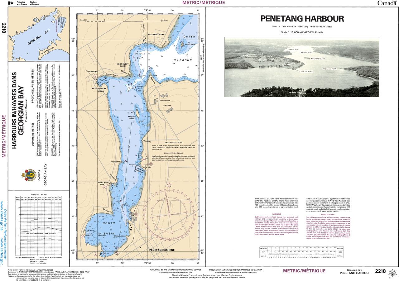 CHS Chart 2218: Penetang Harbour