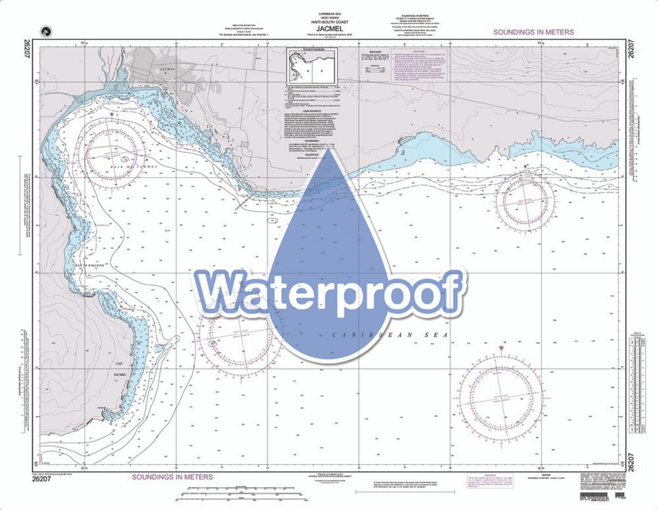 Waterproof NGA Chart 26207: Jacmel