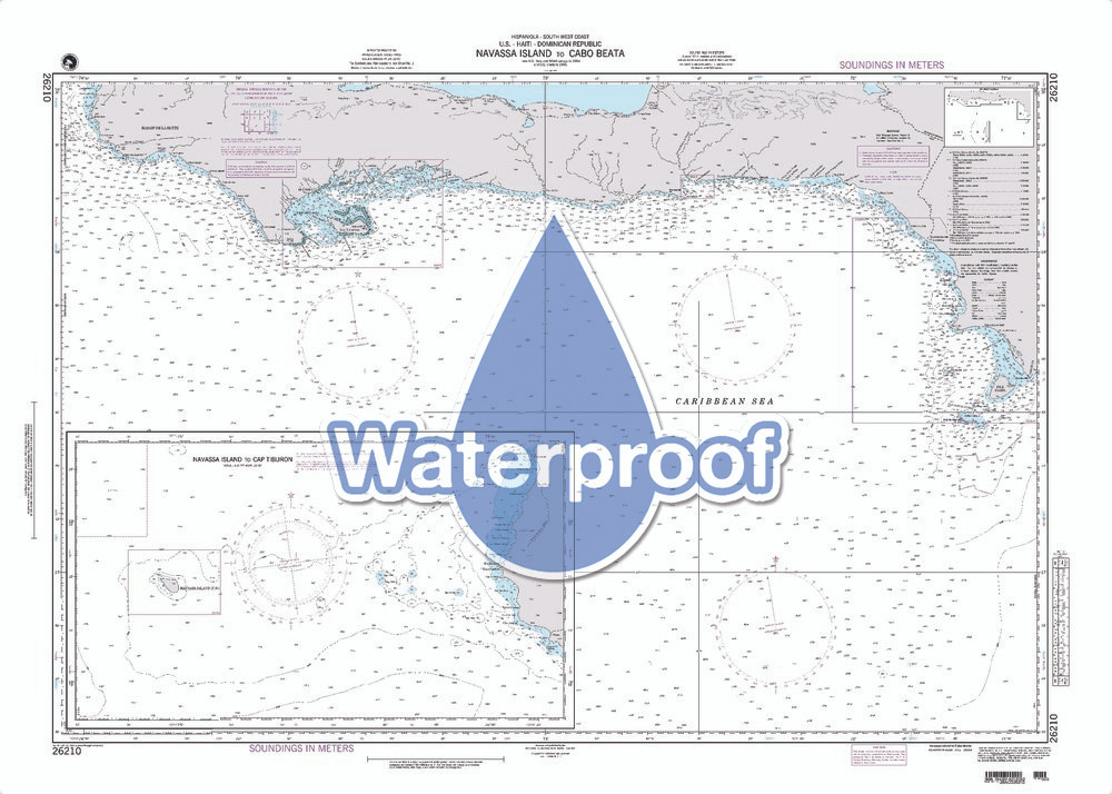 Waterproof NGA Chart 26210: Navassa Island to Cabo Beata