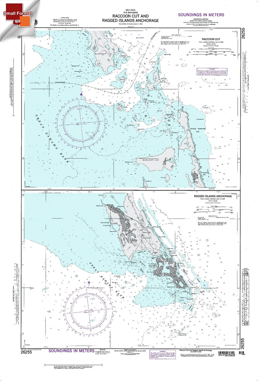 NGA Chart 26255: Racoon Cut, Approx. Size 21" x 30" (SMALL FORMAT WATERPROOF)