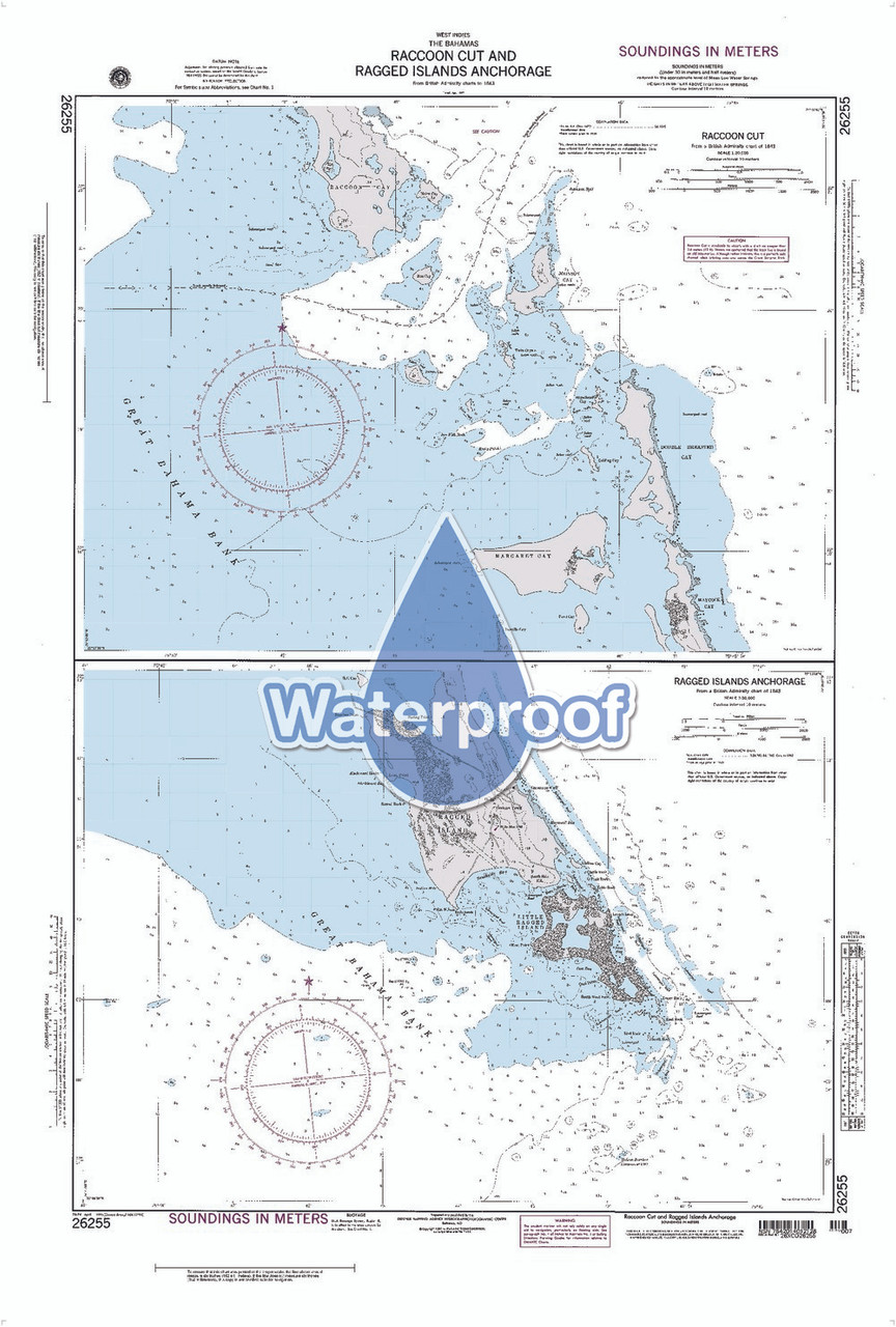 Waterproof NGA Chart 26255: Racoon Cut
