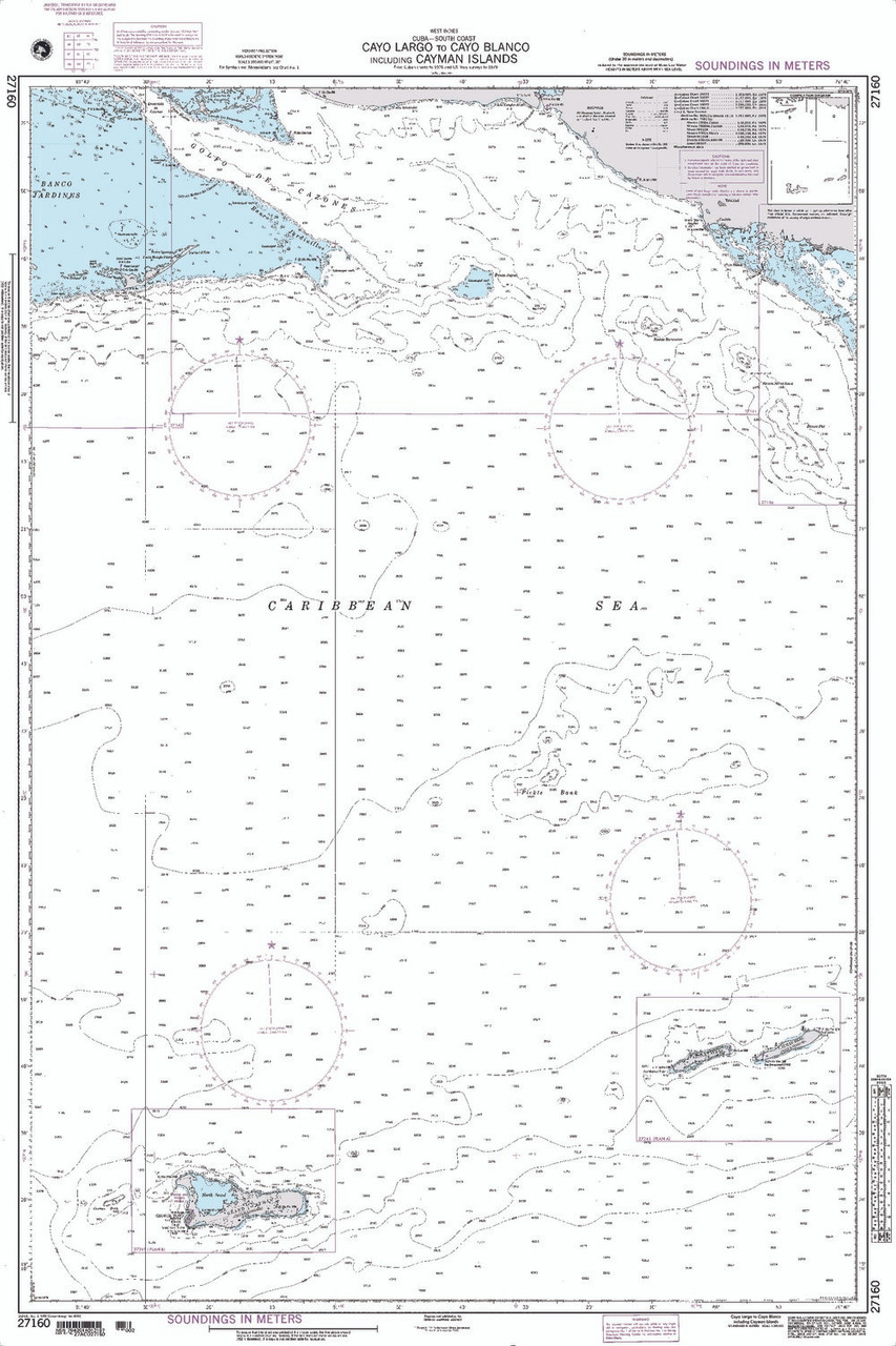 NGA Chart 27160: Cayo Largo to Cayo Blanco Including Caym