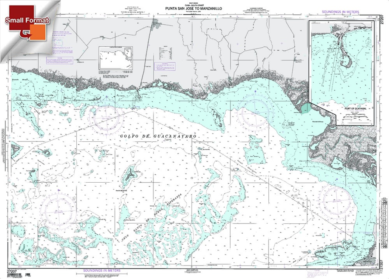 NGA Chart 27207: Punta San Jose To Manzanillo, Approx. Size 21" x 30" (SMALL FORMAT WATERPROOF)