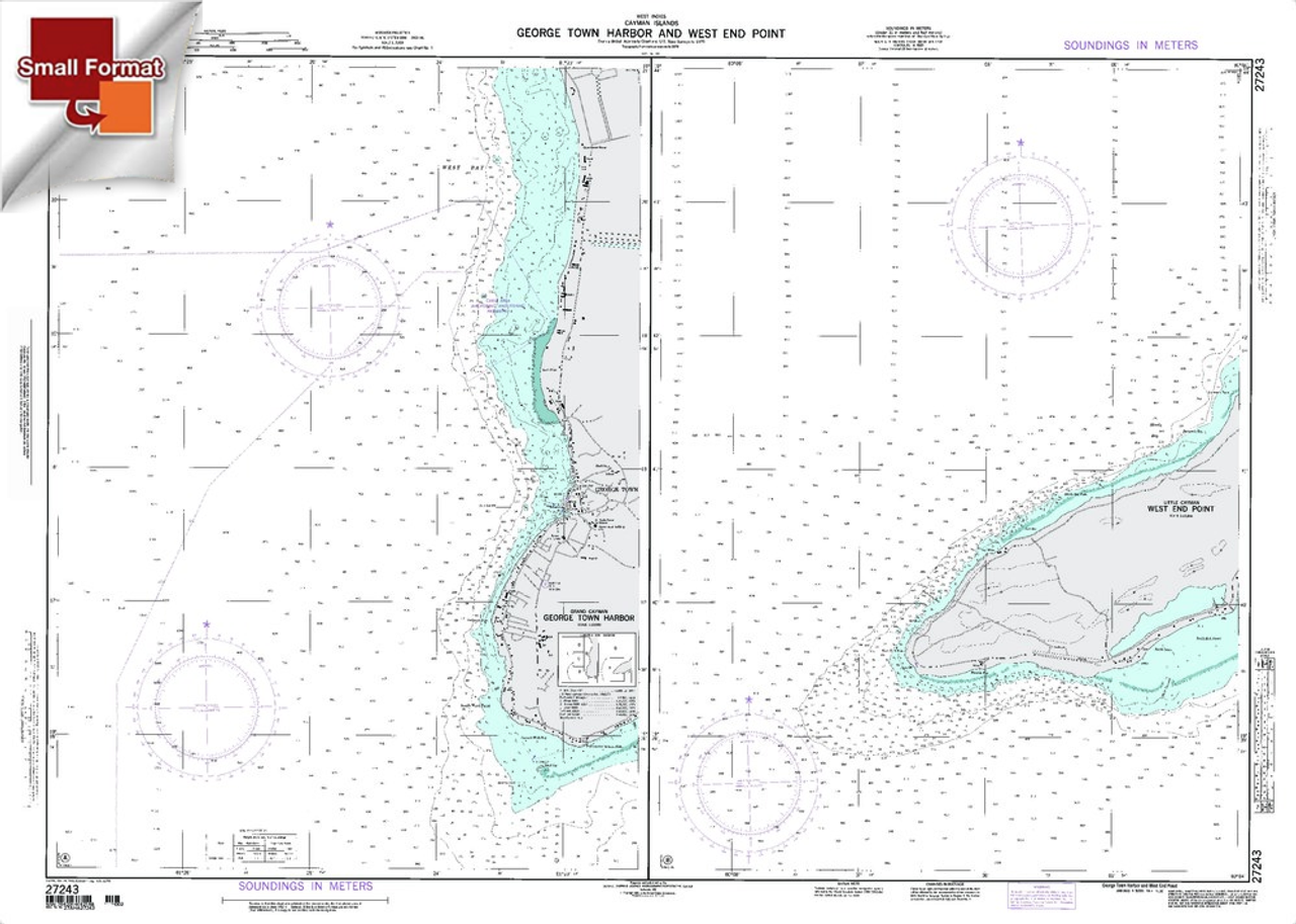 NGA Chart 27243: George Town Harbor, Approx. Size 21" x 29" (SMALL FORMAT WATERPROOF)