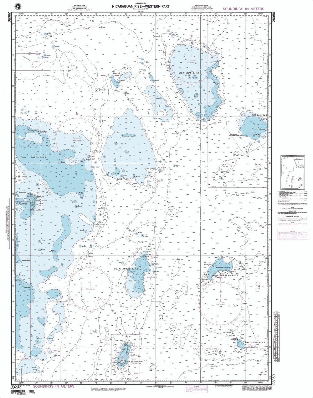 NGA Chart 28050: Nicaraguan Rise - Western Part