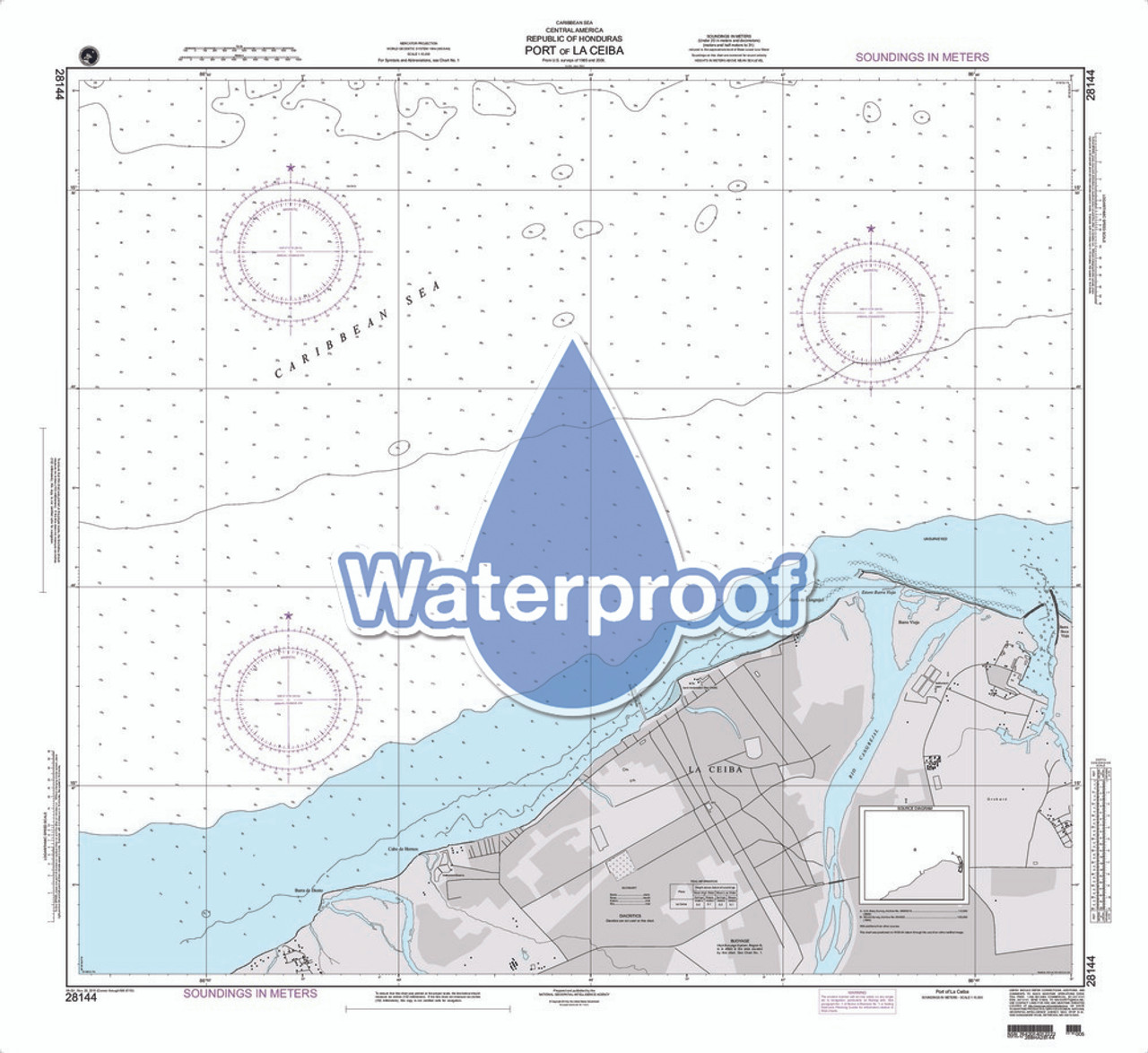 Waterproof NGA Chart 28144: Port of La Ceiba