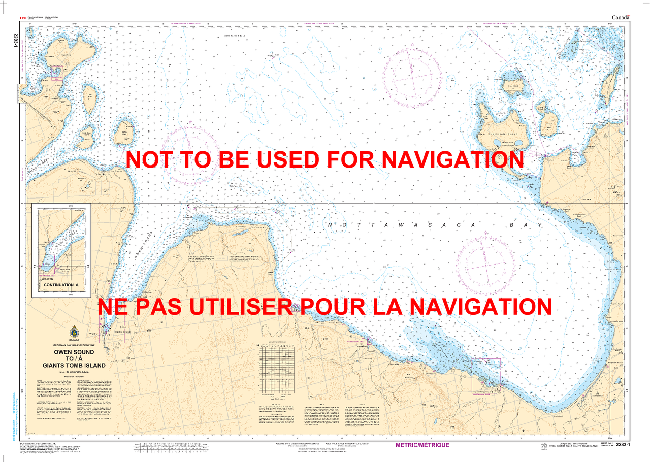 CHS Chart 2283: Owen Sound to/Ã  Giant's Tomb Island