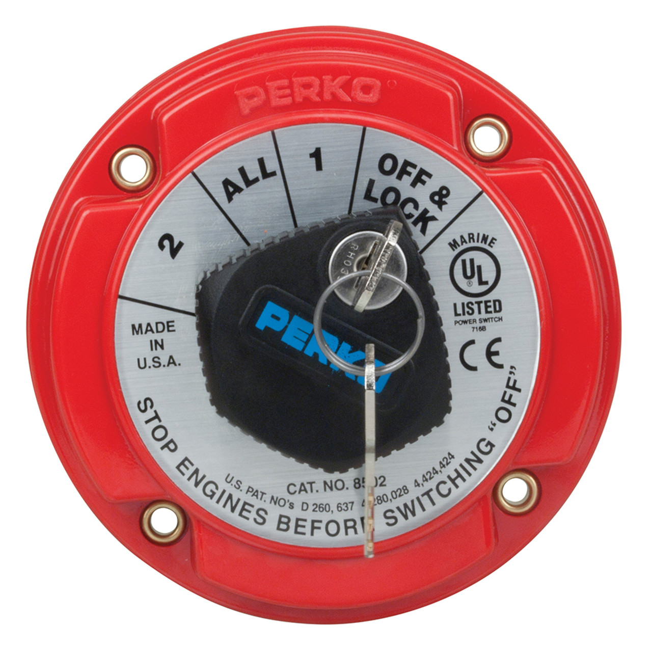 Perko Medium Duty Battery Selector Switch w\/Key Lock [8502DP]