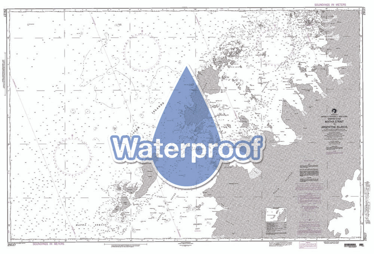 Waterproof NGA Chart 29127: Matha Strait to Argentine Islands