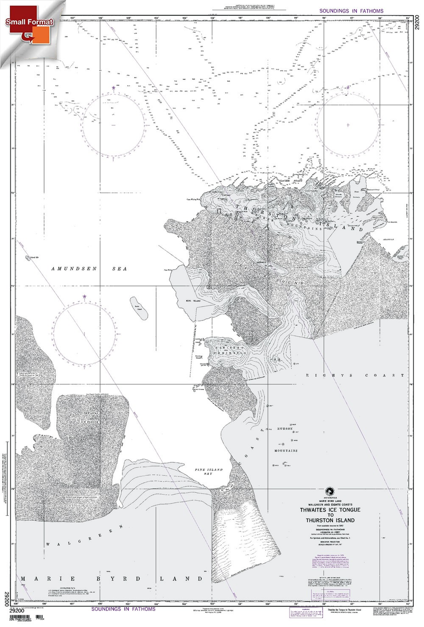 NGA Chart 29200: Thwaites Ice Tongue To Thurston, Approx. Size 21" x 31" (SMALL FORMAT WATERPROOF)