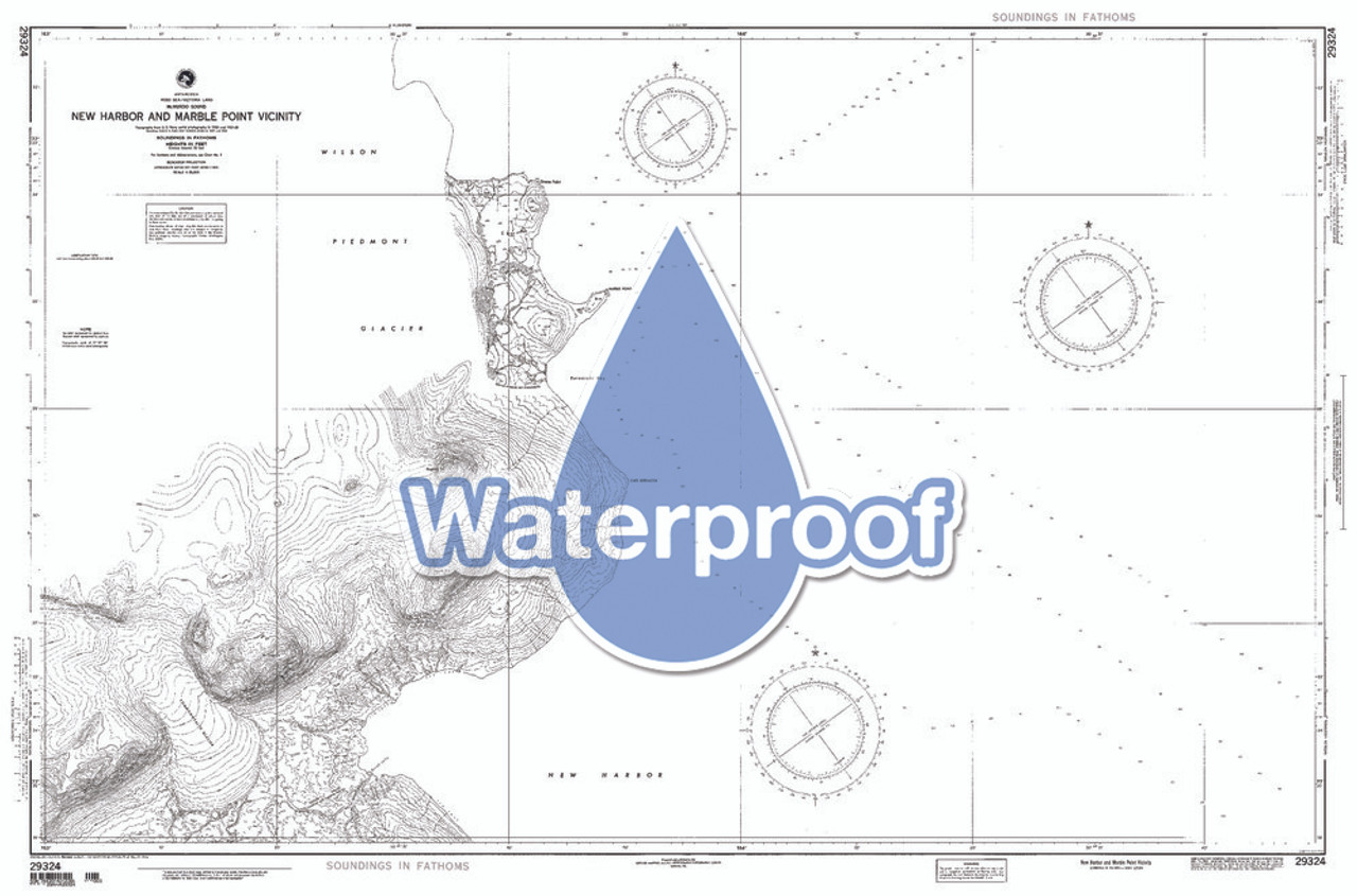 Waterproof NGA Chart 29324: New Hbr and Marble P Vicinity Mcmurdo S