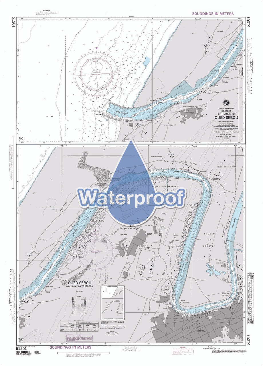 Waterproof NGA Chart 51201: Entrance to Oued Sebou