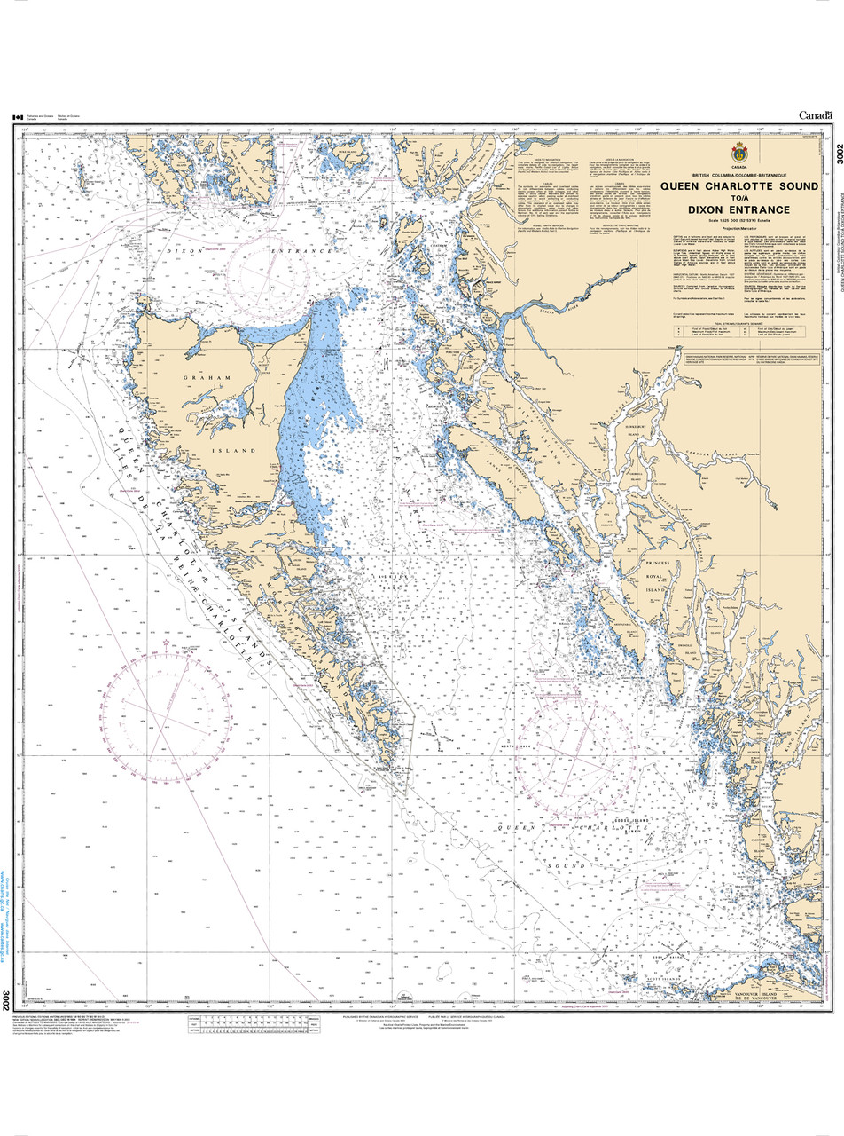 CHS Chart 3002: Queen Charlotte Sound to/Ã  Dixon Entrance