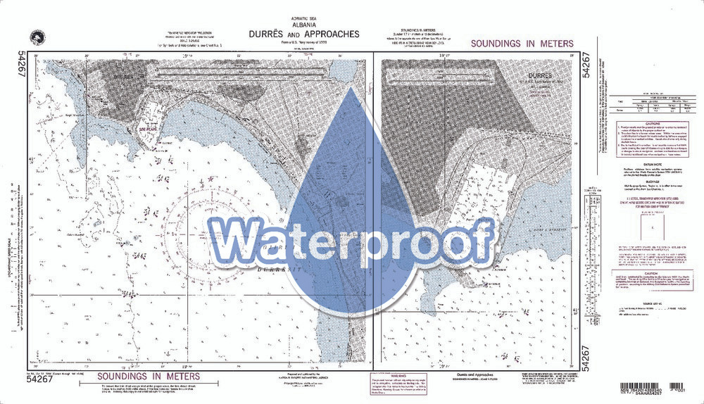 Waterproof NGA Chart 54267: Durres and Approaches