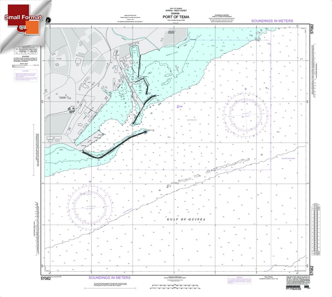 NGA Chart 57082: Port OfÃ¡Tema, Approx. Size 21" x 23" (SMALL FORMAT WATERPROOF)