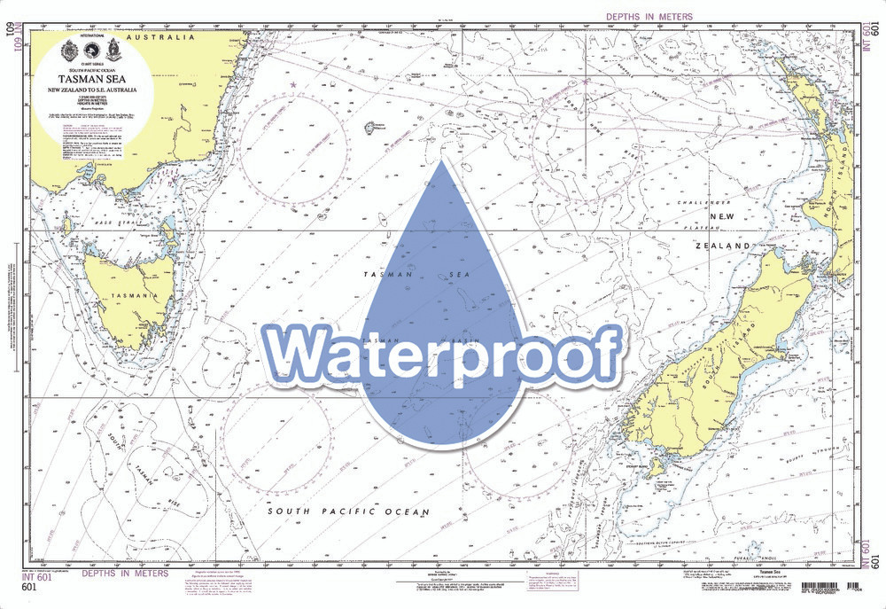 Waterproof NGA Chart 601: Tasman Sea [New Zealand to Se Australia]