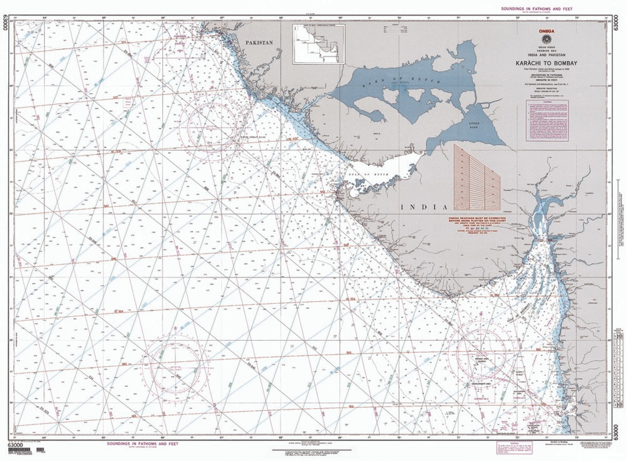 NGA Chart 63000: Karachi to Bombay [India]