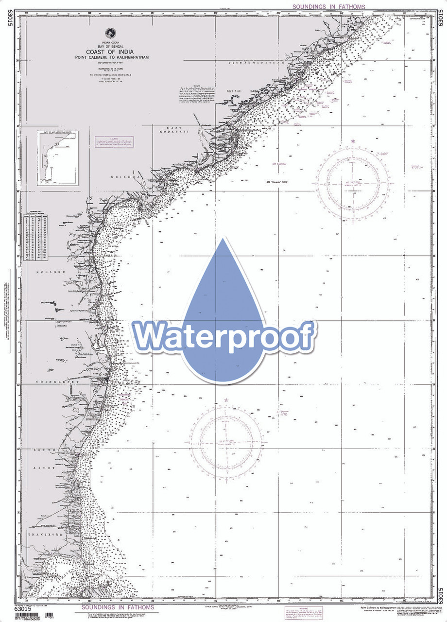 Waterproof NGA Chart 63015: Calimere Point to Kalingapatam