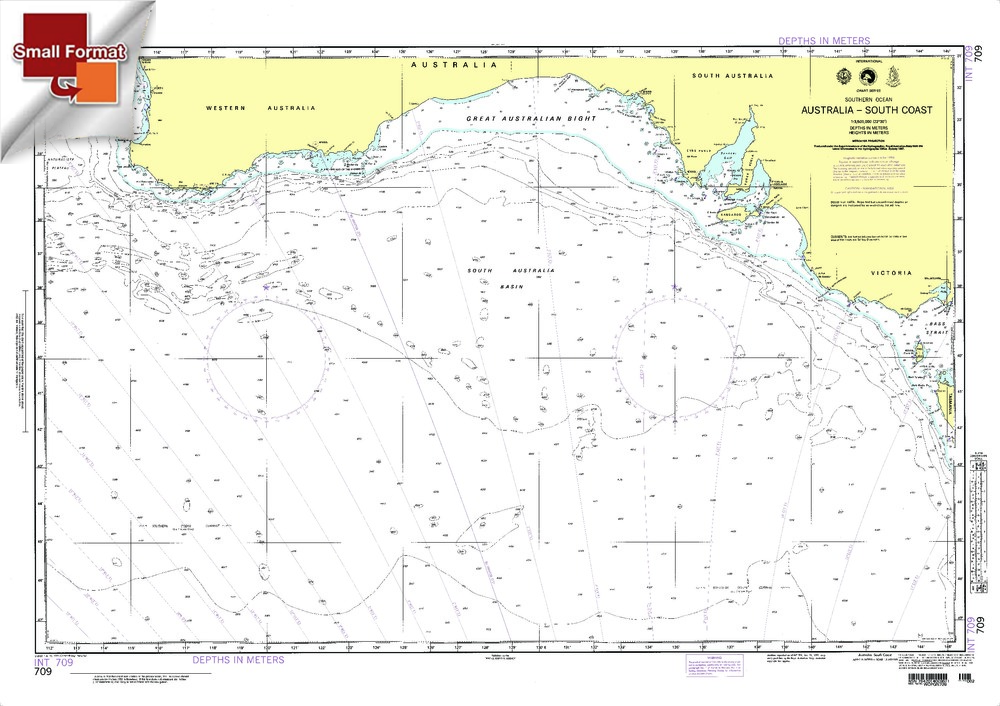 NGA Chart 709: Australia South Coast, Approx. Size 21" x 32" (SMALL FORMAT WATERPROOF)