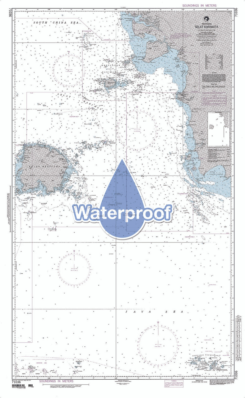 Waterproof NGA Chart 71036: Selat Karimata - Indonesia