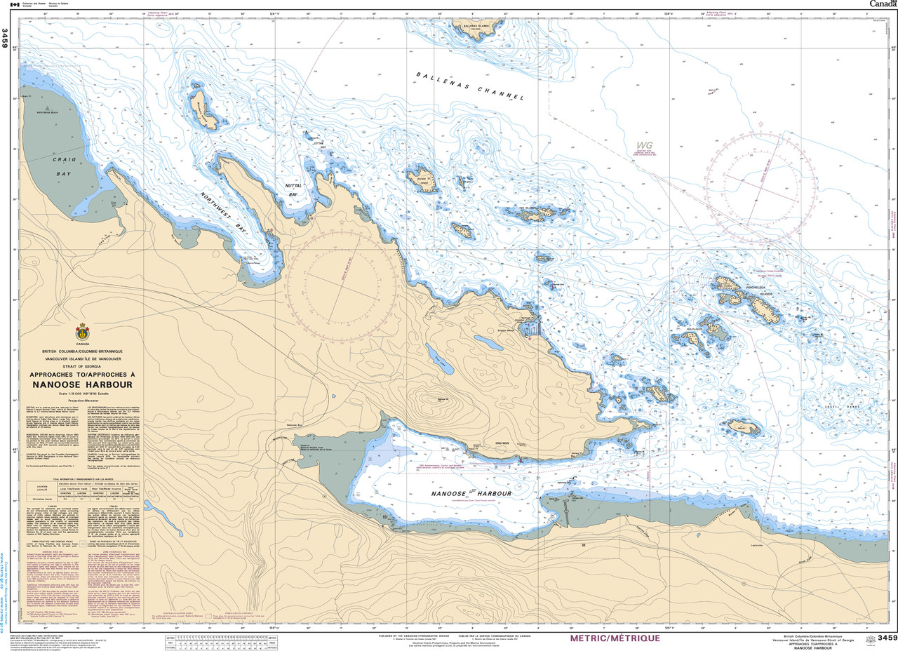 CHS Chart 3459: Approaches to/Approches Ã  Nanoose Harbour