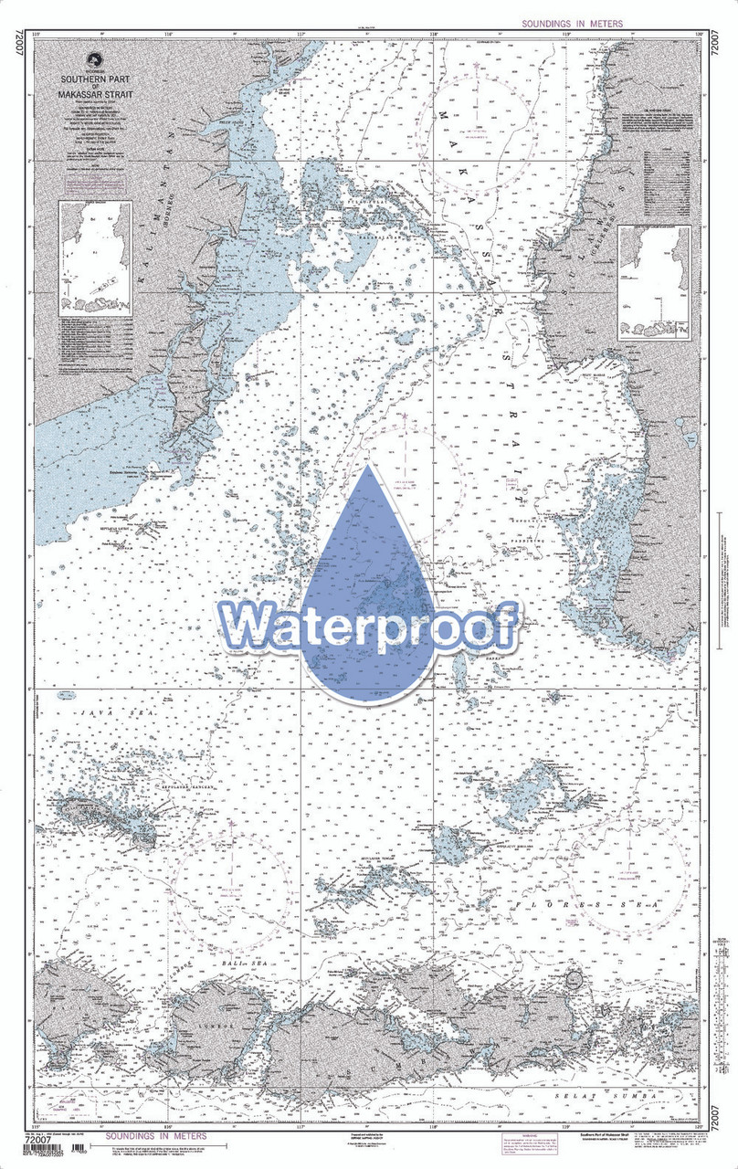 Waterproof NGA Chart 72007: Makassar Strait [Southern Part]