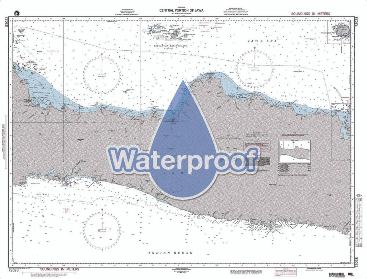 Waterproof NGA Chart 72028: Central Portion of Java