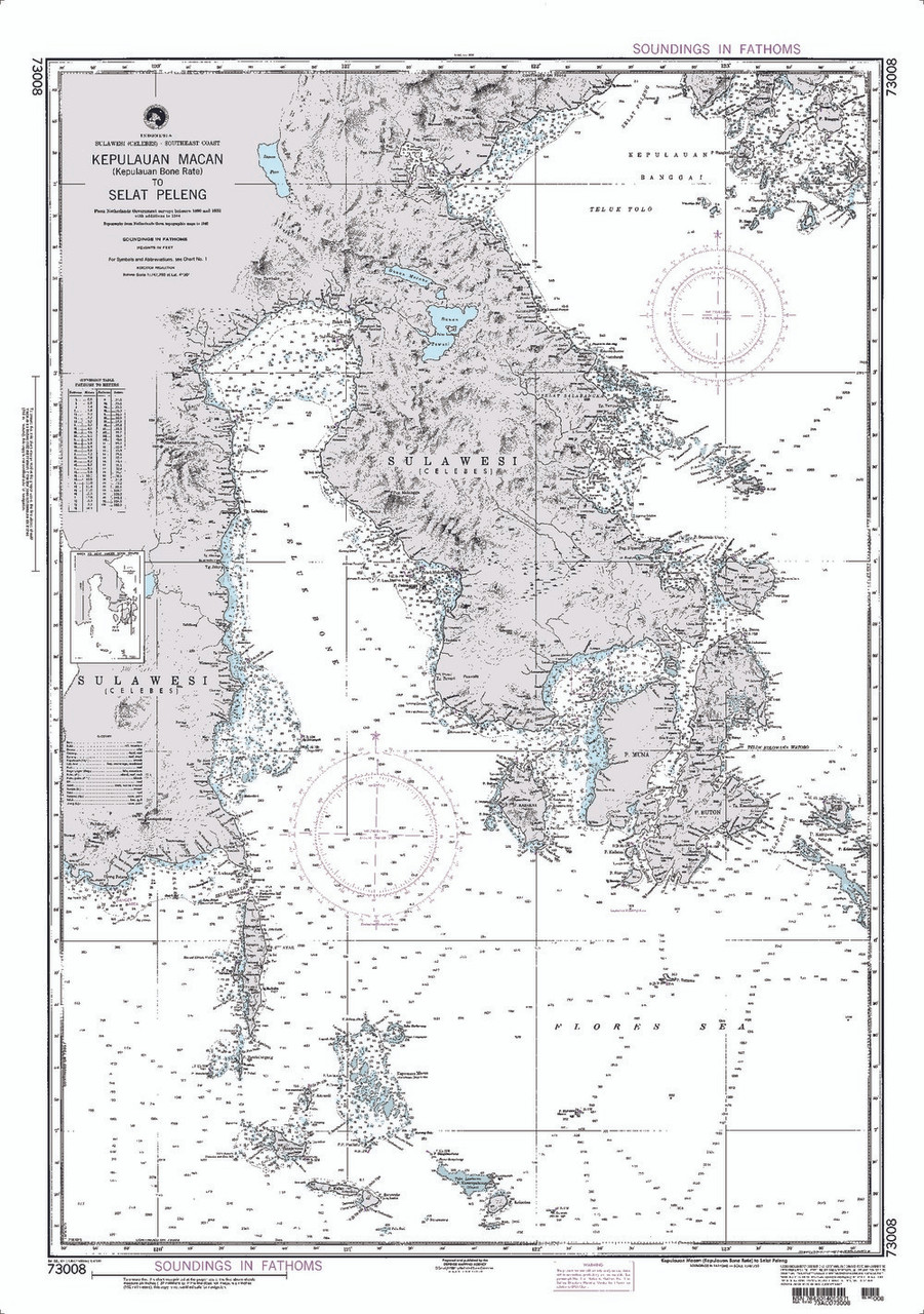 NGA Chart 73008: Kepulauan Bone Rate to Selat Peleng