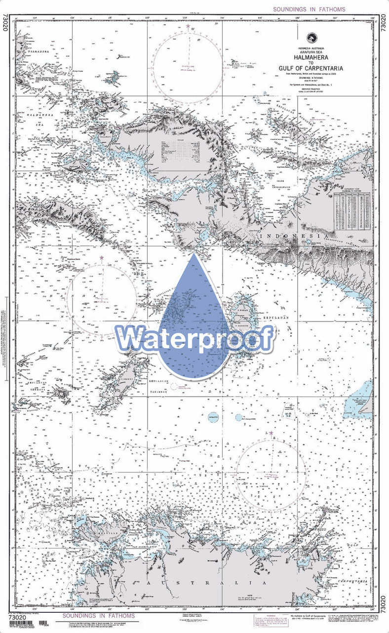 Waterproof NGA Chart 73020: Halmahera to Gulf of Carpentaria