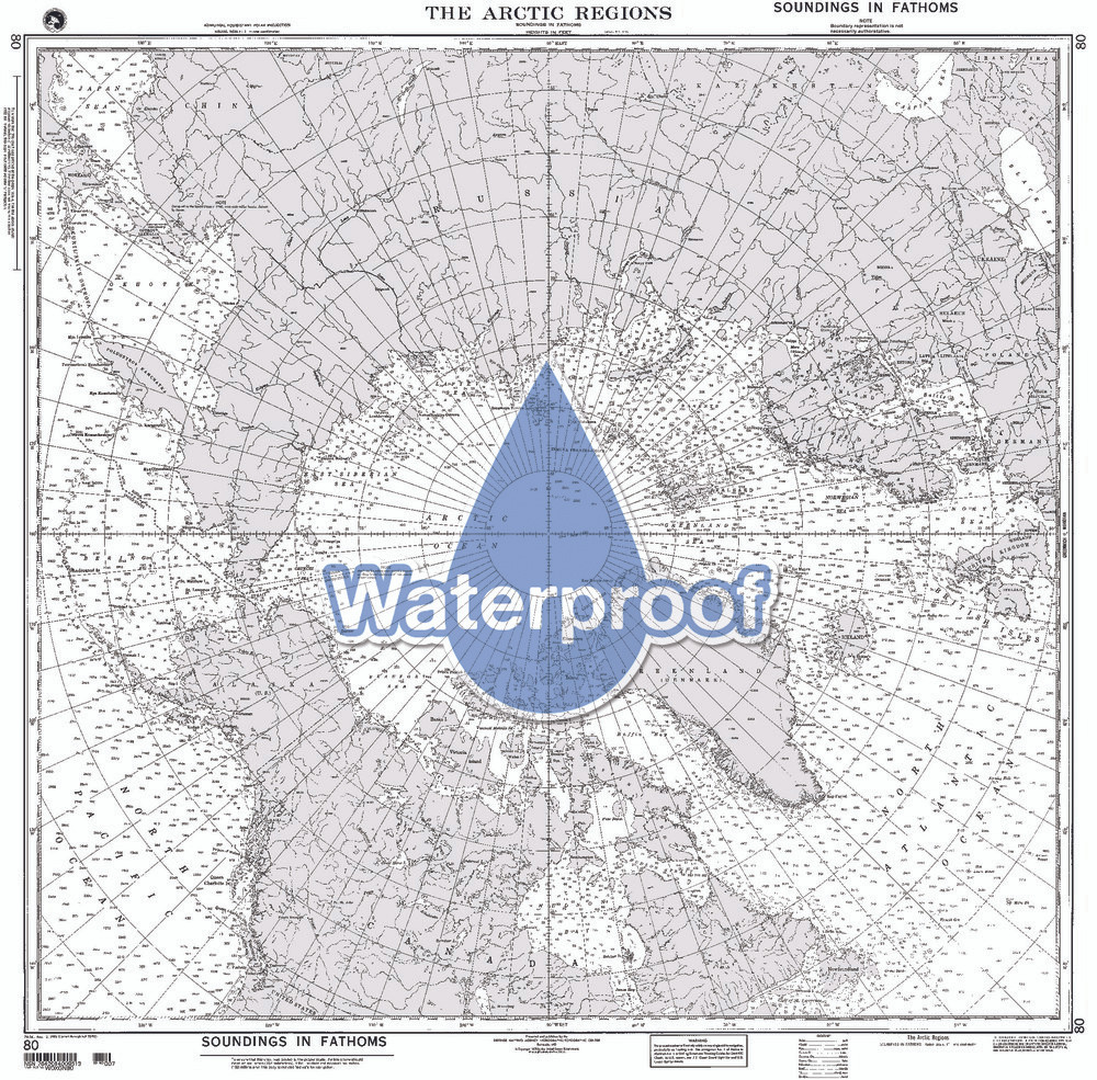 Waterproof NGA Chart 80: the Arctic Regions