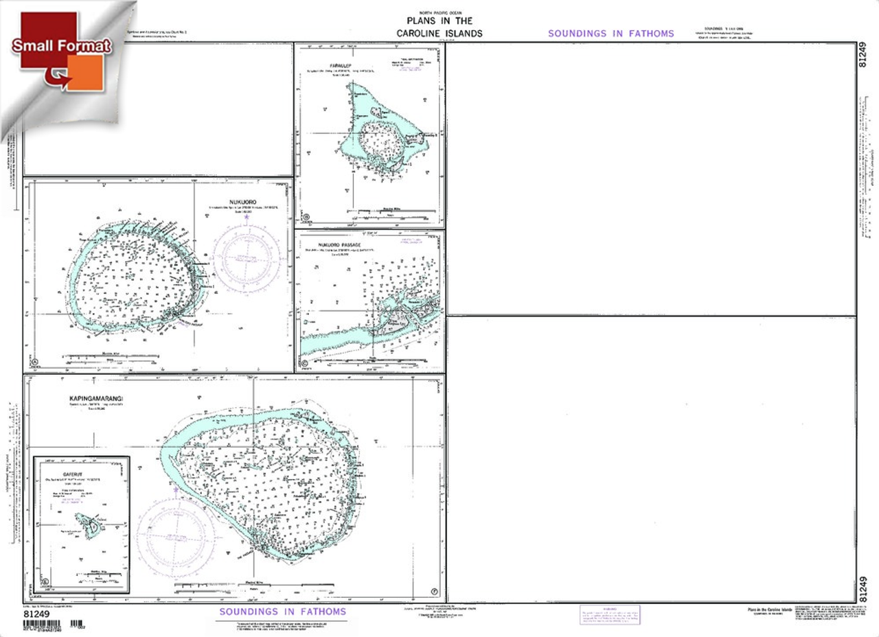 NGA Chart 81249: Nukuoro, Approx. Size 21" x 30" (SMALL FORMAT WATERPROOF)