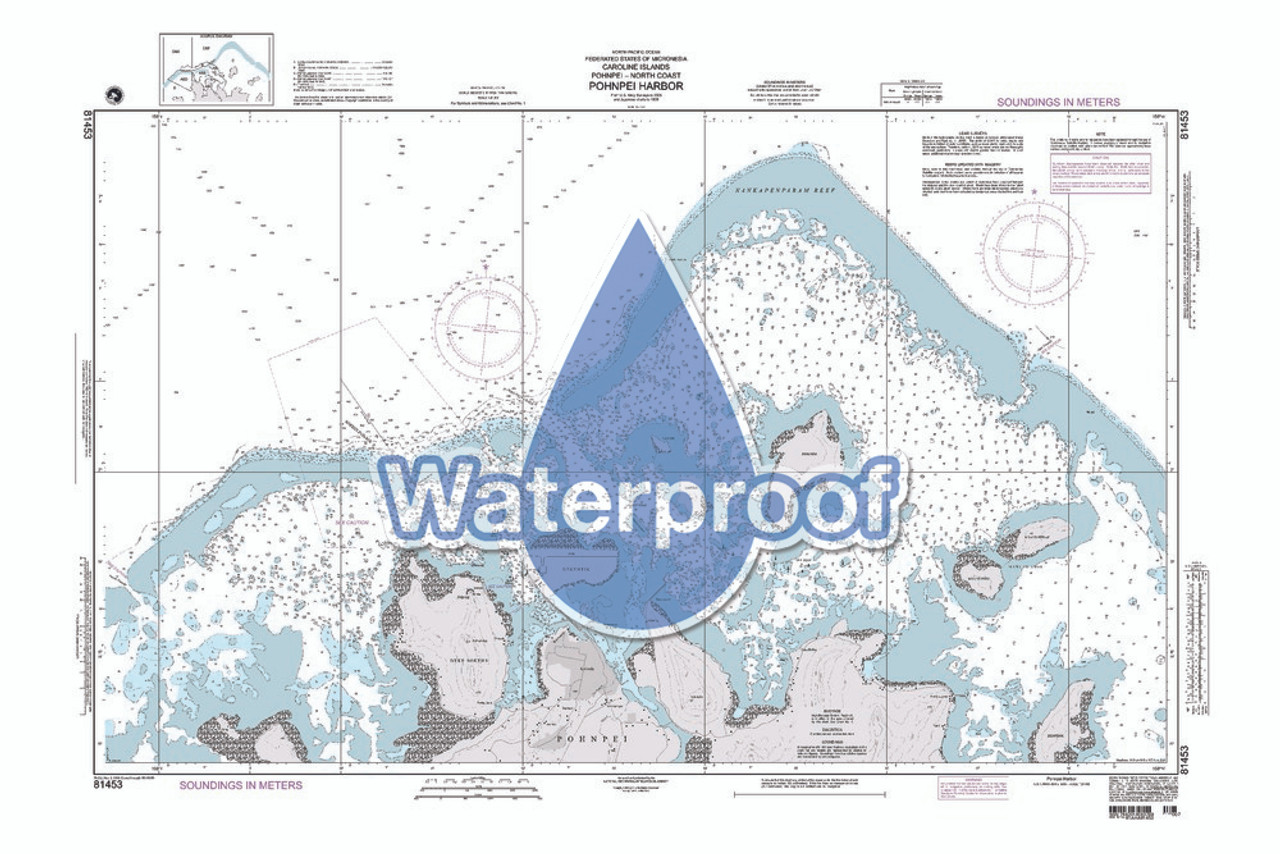 Waterproof NGA Chart 81453: Pohnpei Harbor
