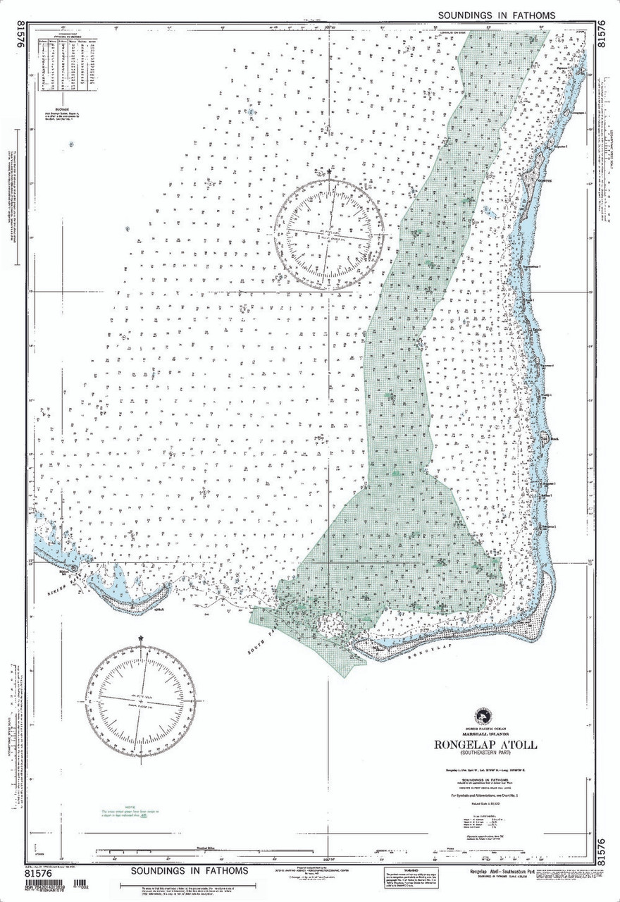 NGA Chart 81576: Rongelap Atoll Southeastern Part Marshall Islands