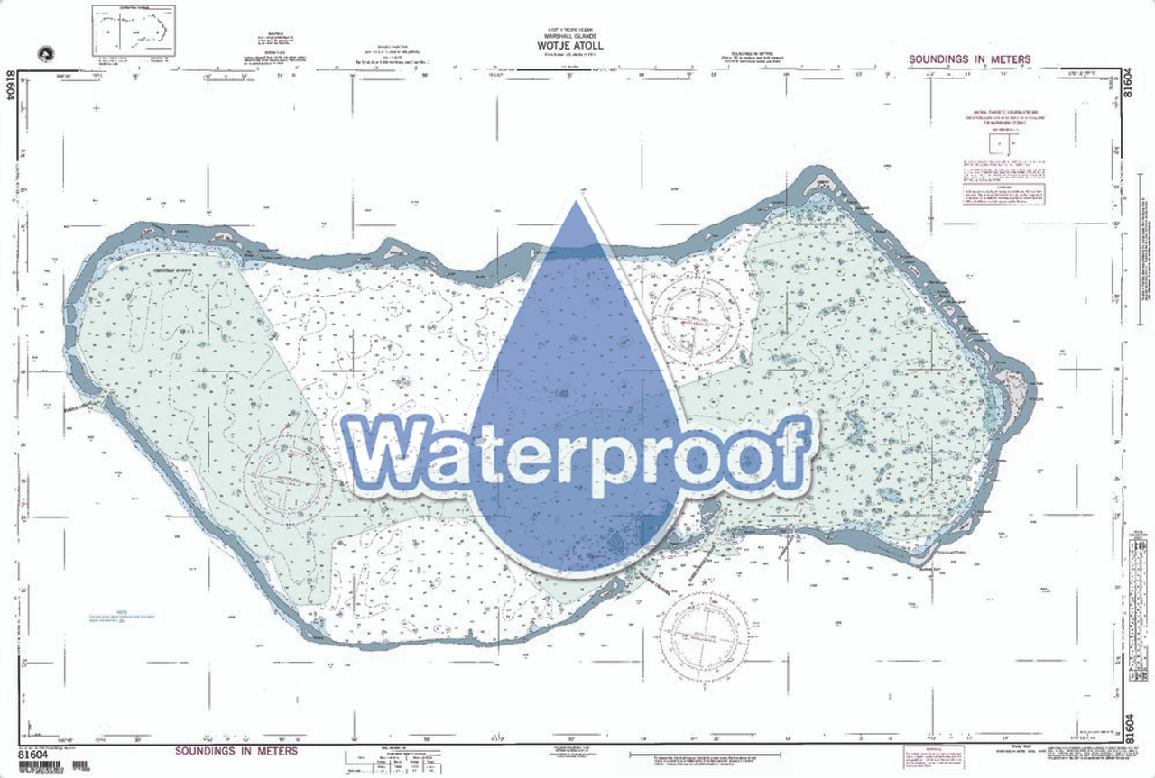 Waterproof NGA Chart 81604: Wotje Atoll:Marshall Islands