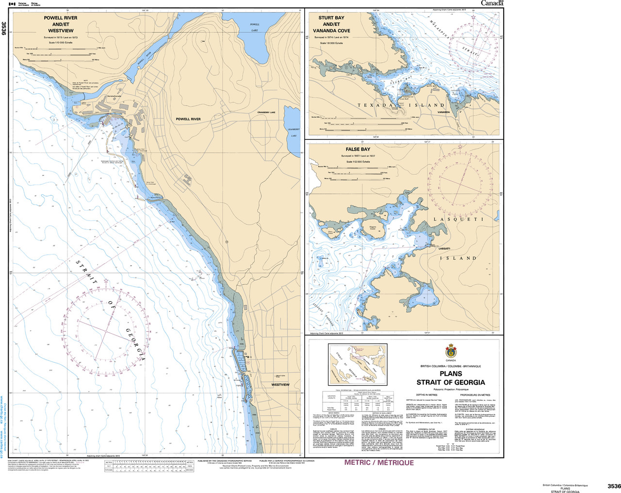 CHS Chart 3536: Plans - Strait of Georgia