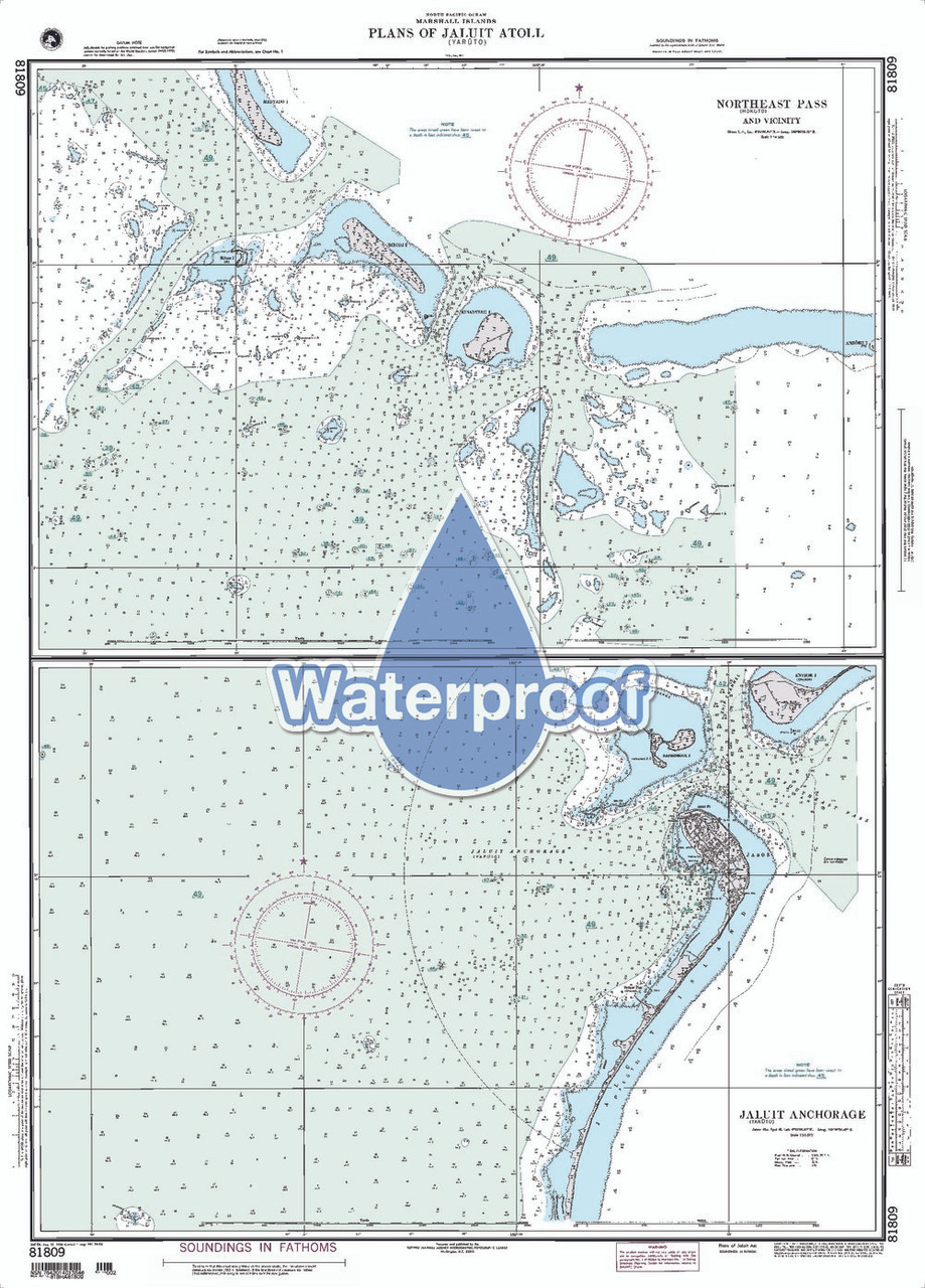 Waterproof NGA Chart 81809: Northeast Pass
