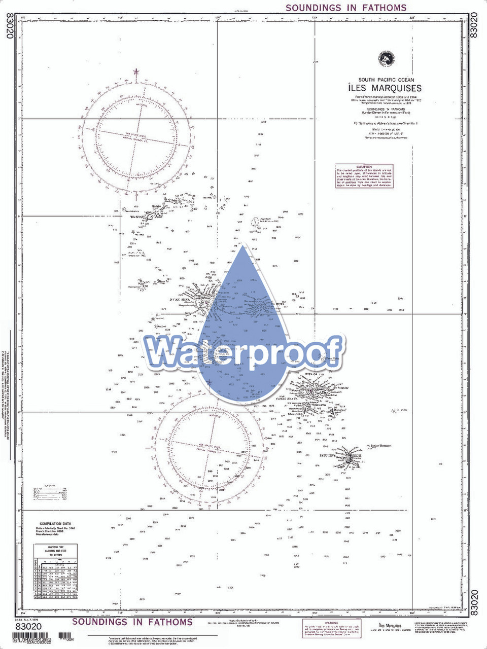 Waterproof NGA Chart 83020: MarquisesIles