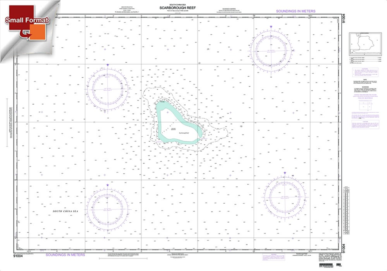NGA Chart 91004: Scarborough Reef, Approx. Size 21" x 29" (SMALL FORMAT WATERPROOF)