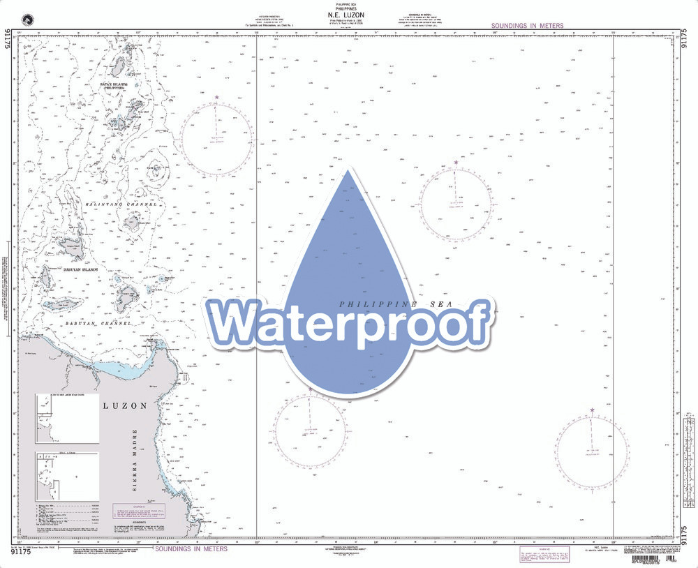 Waterproof NGA Chart 91175: N. E. Luzon