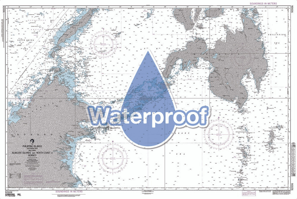 Waterproof NGA Chart 92006: Philippine Islands - Southern Part