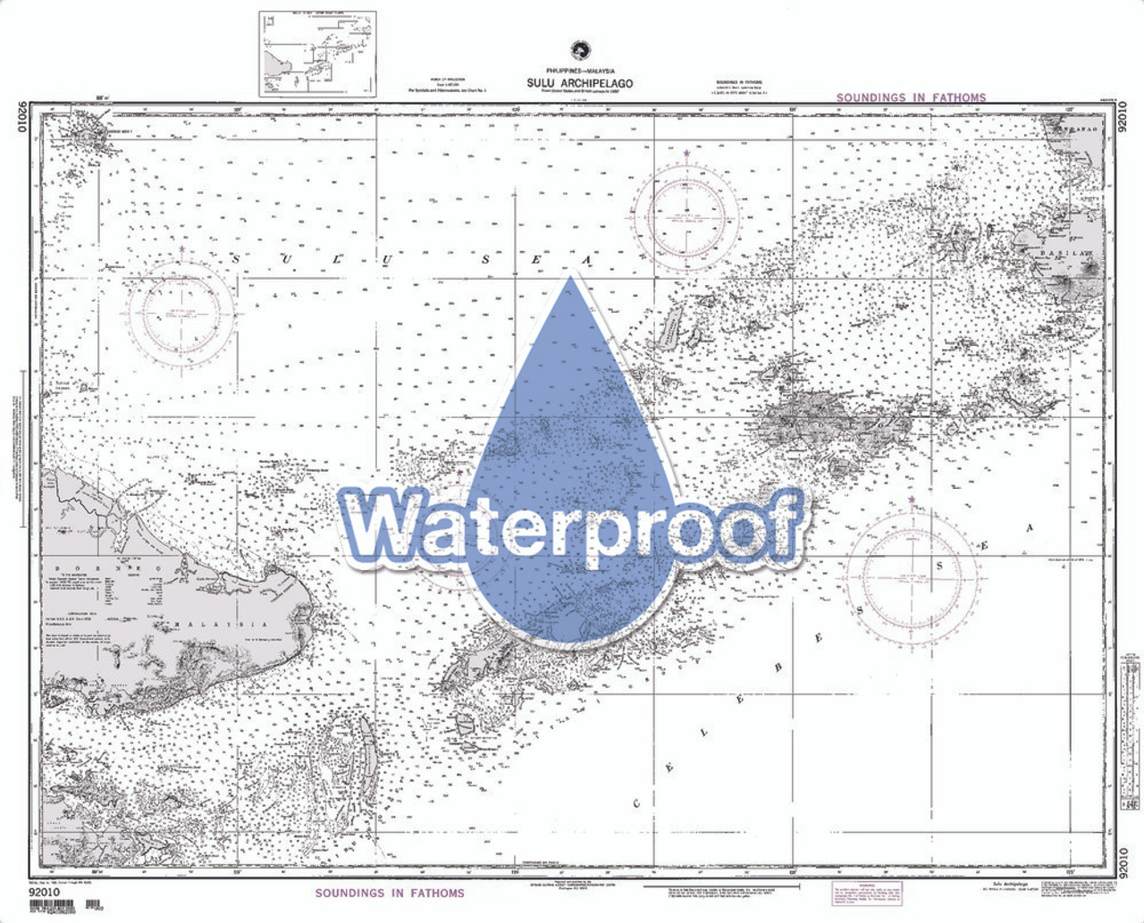 Waterproof NGA Chart 92010: Sulu Archipelago