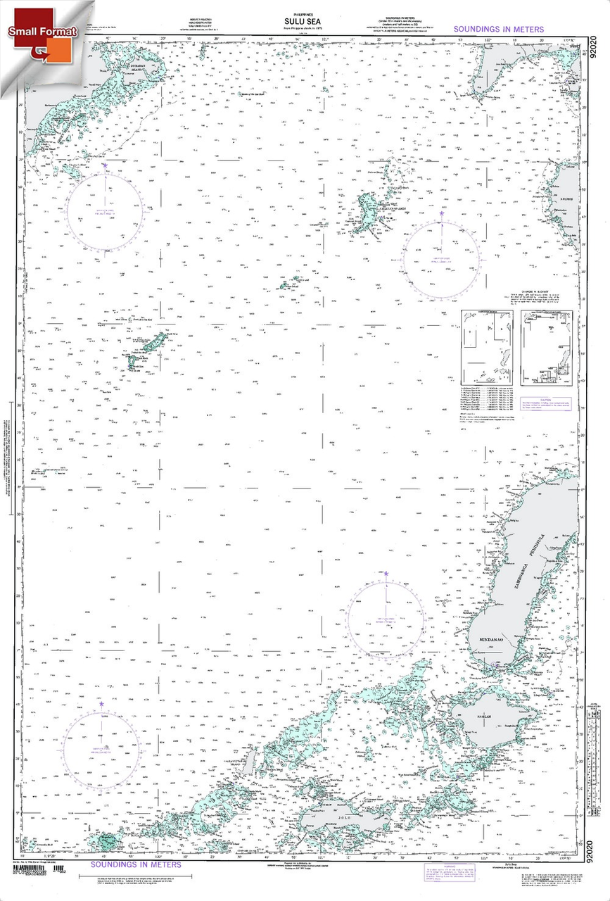 NGA Chart 92020: Sulu Sea, Approx. Size 21" x 30" (SMALL FORMAT WATERPROOF)